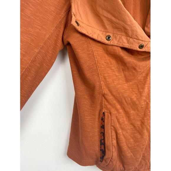 Anthropologie Saturday Sunday Tavi Moto Cotton Knit Jacket, Rust Orange - Size S - Picture 6 of 9